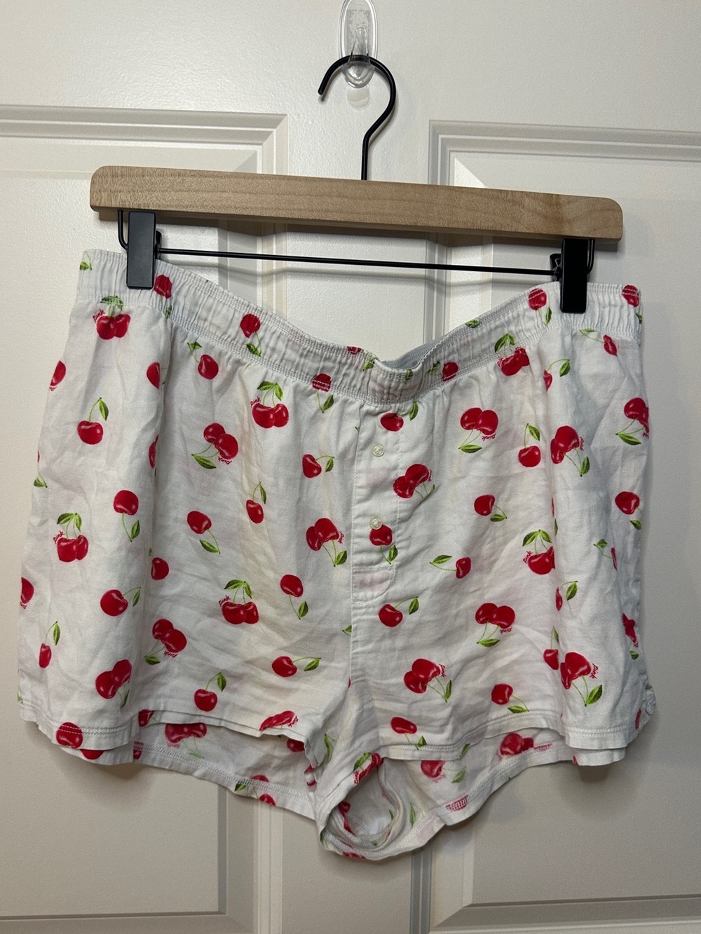 PINK Victoria’s Secret Cherry Print Boxer Sleep Shorts Coquette Y2K Lounge Cute